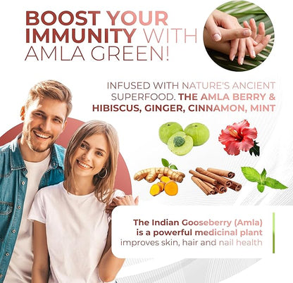 Amla Powder & Green Tea Superfood Supplement with Hibiscus, 20x Ultra Concentrated Amla, Antioxidant Support, Made with Oolong Tea and Indian Gooseberries, Organic, Vegan, Hibiscus, 30 Servings