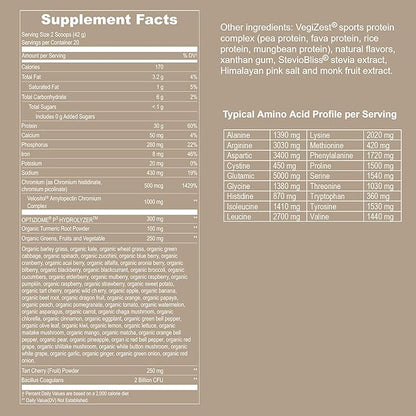 Vegan Sport Protein Powder Vanilla – 30g Plant Based Protein, VELOSITOL, BCAAs, Organic Greens & Fruits, Probiotics, Tart Cherry for Post Workout Recovery, Inform Sports Certified Keto - 20 servings