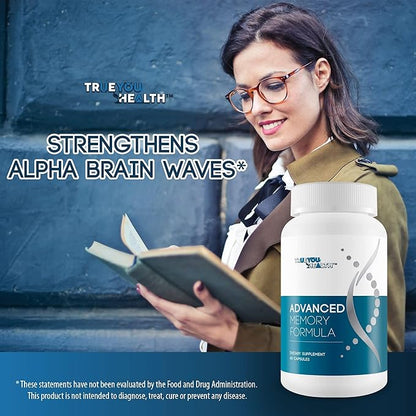 Advanced Memory Formula - by True You Health - Our Best Memory & Brain Formula - Formulated with Ginkgo Biloba and Other Premium Ingredients for Cognitive Performance, Focus, and Clarity