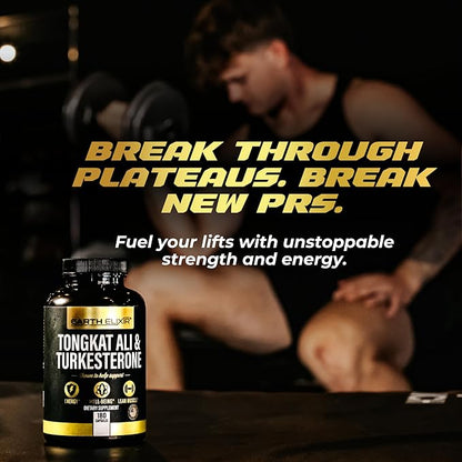 Turkesterone Tongkat Ali for Men and Women – 2-in-1 Natural Testosterone Support for Energy & Fitness - High Potency Turkesterone Supplement for Men with Tongkat Ali –– Pure Non-GMO Formula