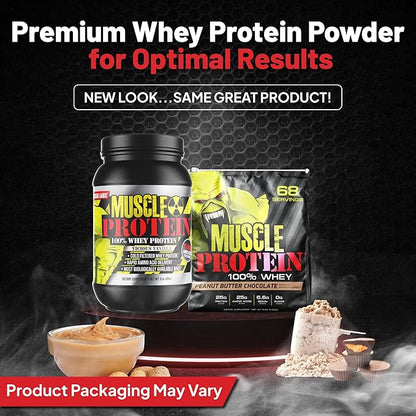 Whey Protein Powder (15 lbs/Pack of 1) – Delicious Peanut Butter-Chocolate Flavor, Cold Filtered for Maximum Absorption, 25g Protein, 6.6g BCAAs/Serving,0g Sugar-Perfect for Muscle Building & Recovery