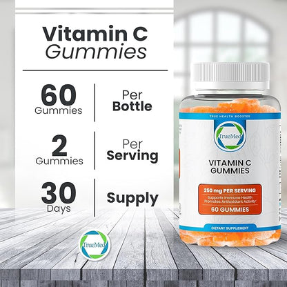 Vitamin C Gummies with Zinc Probiotics for Immune Support Non-GMO Gluten Free Supplements 60 Gummies