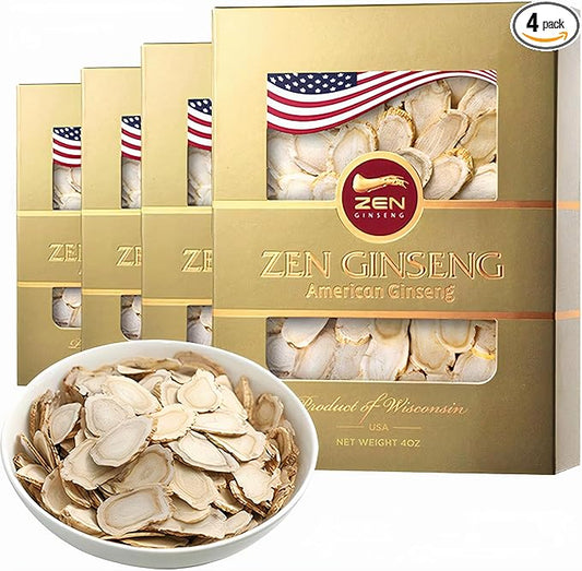 American Wisconsin Ginseng Slices — Improved Energy, Performance, & Mental Health for Men & Women (16 Oz)