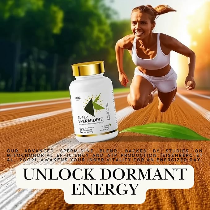 100% Natural Super Spermidine Supplements for Women and Men | 4X Ingredients to Supercharge Your Cellular Health and Hair Growth | Anti Aging Supplement Box