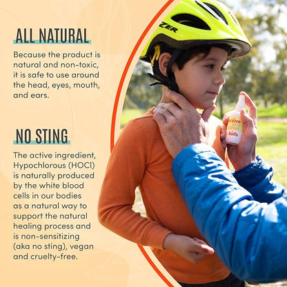 Active Skin Repair Kids First Aid Spray - Non-Toxic & Natural Antiseptic for Minor Cuts, Wounds, Scrapes, Rashes, Sunburns, and Other Irritations (3oz Spray)