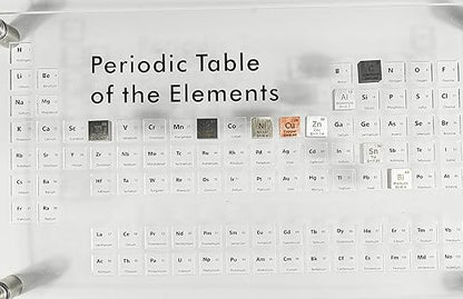 Acrylic Periodic Table Science Education Collection Bracket for Element Cubes + 9pcs 0.39" 10mm Engraved Density Up to 99.99% Pure Metal - Aluminium Bismuth Carbon Copper Iron Nickel Zinc Titanium Tin