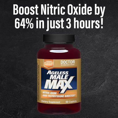 Ageless Male Max Total Testosterone Booster Supplement for Men, 120 Caplets