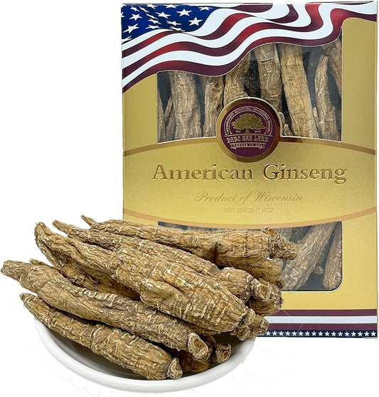4OZ=113gm/box Hand-Selected American Wisconsin Farmed Ginseng Root | Long Large Branch 美国长枝西洋参 花旗参 礼盒装 |Cultivated American Wisconsin Ginseng WI 110#L Box (4OZ=113g/Box)