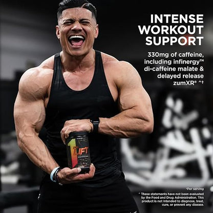 Rule 1 preLIFT Pre-Workout, 6g Citrulline, 3.2g Beta Alanine, 3 Caffeine Sources + 20 Others for Energy, Alertness, & Endurance (30 Servings, Snow Cone)
