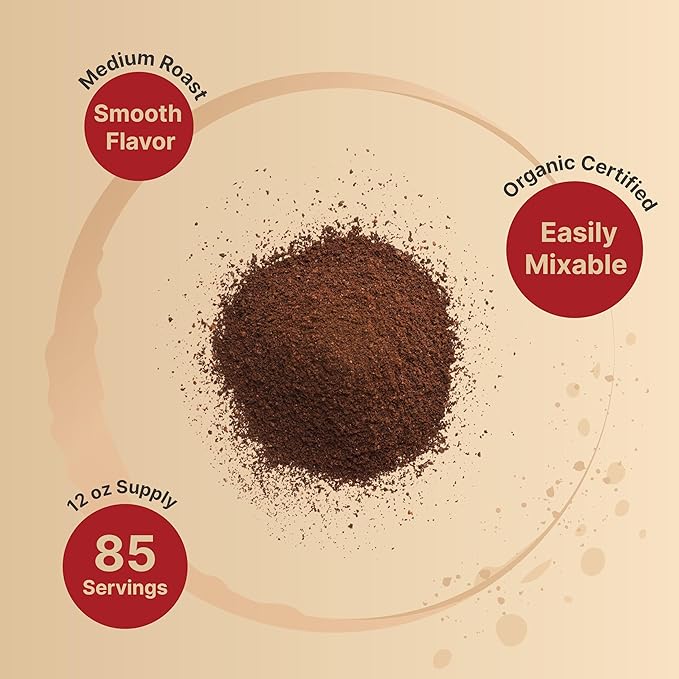 NatureBell Organic Mushroom Coffee with MCT Oil, 12oz (85 Servings) | 10-in-1 Adaptogenic Blend with Lion’s Mane, Reishi, Shiitake, Chaga & More | Supports Energy, Focus & Immune Health | Instant Mix