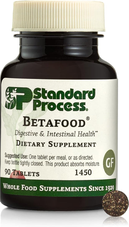 Standard Process Inc. Betafood - Digestive Health and Liver Support Supplement with Whole Food Blend of Oat Flour, Organic Beet Root, and Organic Beet Juice - 90 Tablets
