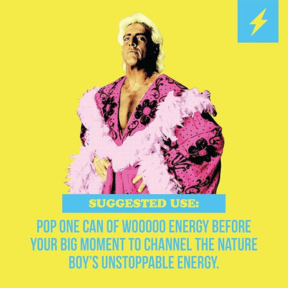 Wooooo! Energy Ric Flair Sparkling Adaptogenic Mushroom Energy Drink | Natural Antioxidants & Nootropics | Lion’s Mane & Cordyceps | 150mg Caffeine | 12 Pack (Lemon)