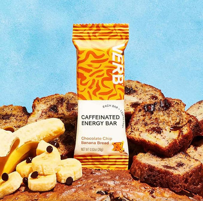 Verb Caffeinated Energy Bars Variety Pack - 2 Delicious Flavors (26g, Pack of 16) 110-Calorie Delicious Low Sugar Energy Bar, Vegan & Gluten Free On-the Go Snack with 80mg Green Tea Caffeine