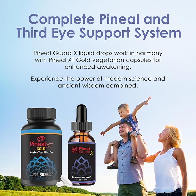 Pineal Gland Supplement - Brain Support, Focus, and Memory Vitamins for The Brain, Decalcify, Activate, and Protect Your Pineal Gland - Third Eye Awakening - Pineal Guard X - Pack of 2