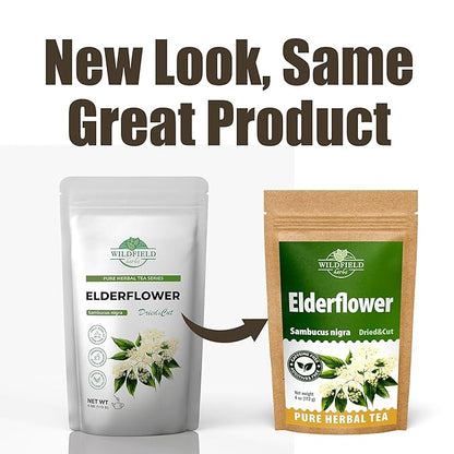 4 oz. Dried Elderflower Tea Herbal Tea (Flores Sambuci Nigrae) - 113g Elder Flower Herb Espino Blanco