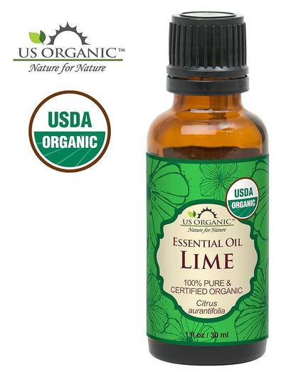 US Organic Lime Essential Oil - Certified Organic, Steam Distilled - W/Euro droppers (More Size Variations Available) (30 ml / 1 fl oz)
