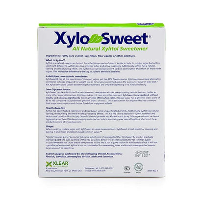 Xlear XyloSweet Plant Sourced Xylitol Sweetener - Pure Natural Sugar Substitute, Granules, Non-GMO, Gluten-Free, 100 Packets (Pack of 1)
