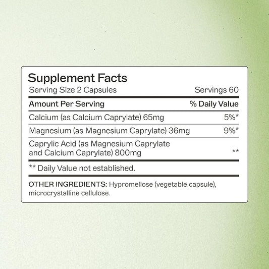 Amy Myers MD Caprylic Acid - Digestion Support Supplement for Intestinal Balance - Supports a Balanced Microbiome for Gut Health - Gluten-Free, Dairy-Free & Non-Soy - 120 Capsules (60 Servings)