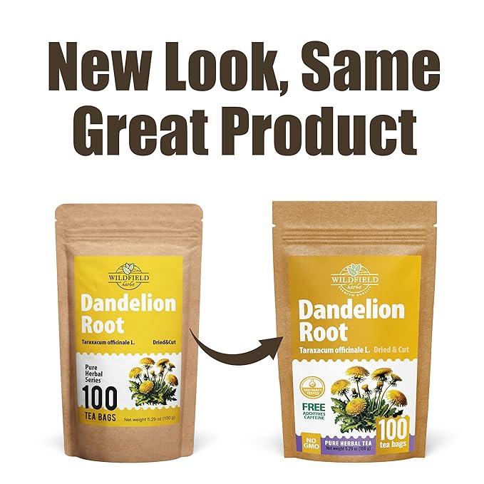 100 Bags Dandelion Root Tea Dandelion Tea Herbal (Taraxacum Officinale) - 100 Count 1.5g Bags Dried Herb Raíz De Diente De León