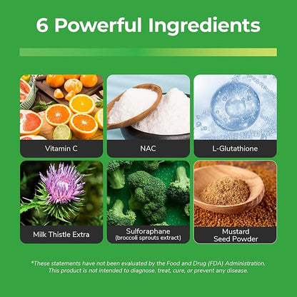 Vital Detox Liver Supplement - First Enzyme-Focused Liver Health Formula - Contains NAC with Milk Thistle, Sulforaphane, and More, 30 Servings