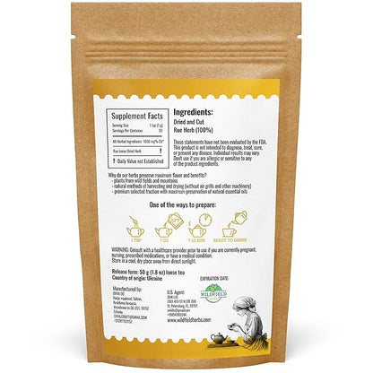 1.8 oz. Ruda Rue Herb Dried Rue Tea (Ruta Graveolens) - 50g Herbal Tea Rueda Seca Ruda Seca