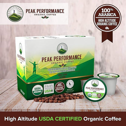 USDA Organic Coffee Pods. Compatible With K-CUP And Keurig Machines. High Altitude USDA Organic Coffee. Fair Trade Low Acid Beans Medium Roast Single Serve 96 Count Recyclable Cups For High Performers