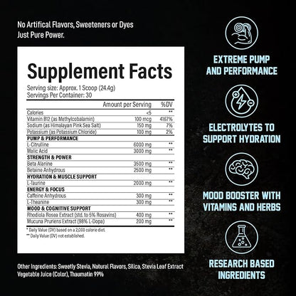 Voyager Pre-Workout Rocket Razz – Creatine-Free Powder w/L-Citrulline, Beta-Alanine, Caffeine – Supports Energy, Endurance & Focus – 30 Servings – No Artificial Fillers – GMP Certified