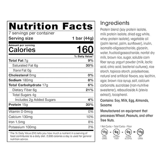 Wonderslim High Fiber Protein Bars, Fluffy Vanilla Crisp | 15g Protein, 6g Fiber | Low Sugar, Low Carb | Healthy Indulgence | Satisfying, Supports Energy & On-the-Go Convenience, 7 Pack
