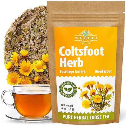 4 oz. Coltsfoot Herb Leaf Tea (Tussilago Farfara) - 113g Coltsfoot Leaf Herb Tea Uñ De Caballo