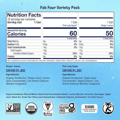 Variety Pack of Four Fab Flavors in Cans by Health-Ade