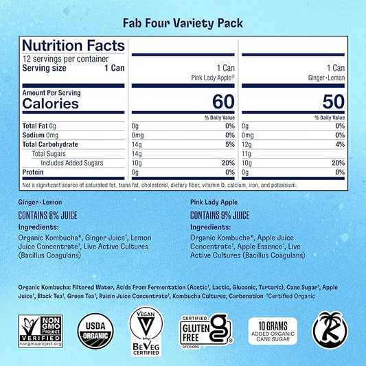Variety Pack of Four Fab Flavors in Cans by Health-Ade