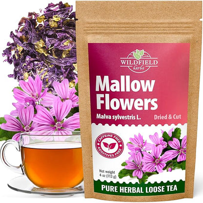 4 oz. Malva Tea Mallow Herb Mallow Flower Leaves Herbal Tea (Malva) - 113g Herb