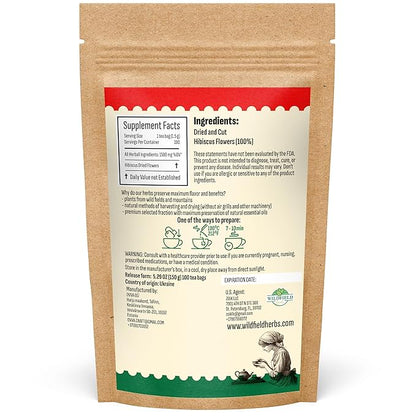 100 Bags Dried Hibiscus Flower Tea Herbal Flor De Jamaica (Hibiscus) - 100 Count 1.5g Tea Bags Dry Dried Hibiscus Flowers Herb Hibisko