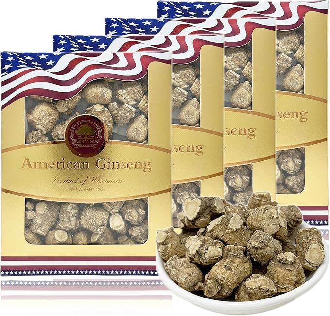 16OZ Hand Selected Cultivated Wisconsin American Ginseng Pearl Ginseng 花旗参/西洋参 精选珍珠参 - in Box. (Medium 4oz/Box*4)