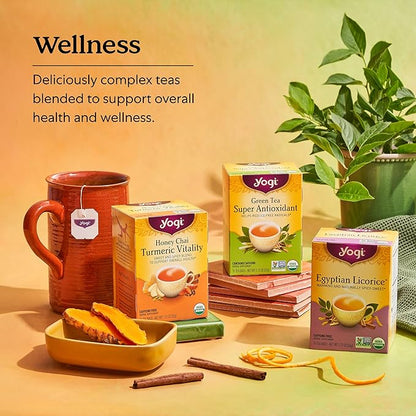 Yogi Tea Pure Green Tea - 16 Bags per Pack (4 Packs) - Organic - Supports Overall Health & Provides Antioxidants