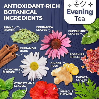Total Tea Detox Tea & Energy Tea Set - 25 Day Detox - Herbal SIim Tea with Chamomile - Hibiscus Tea and Ginger Root for Colon Cleanse – Natural Citrus & Cinnamon Herbal Tea for Digestive Health