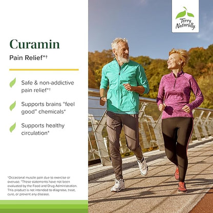 Terry Naturally Curamin - Curcumin Supplement for Circulation & Endorphin Support - Support for Occasional Discomfort - Aids Healthy Muscles - 120 Capsules (Pack of 2)