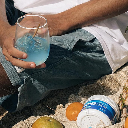 Supercalm Powdered Drink Mix, Blue Coconut, L Theanine, Ksm-66 Ashwagandha, Magnesium Glycinate, Vitamin D 3, Supplements for Relaxation & Focus, No Sugar, Non GMO, On The Go, 30 Srvgs