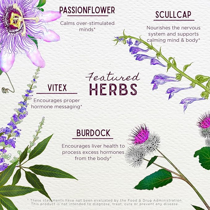WishGarden Herbs PMS Emotional for Women - Herbal PMS Support Supplement for Women with Vitex Berry & Blue Vervain, PMS Mood Swing Relief & PMDD Relief Supplement, Emotional Support During PMS, 4oz