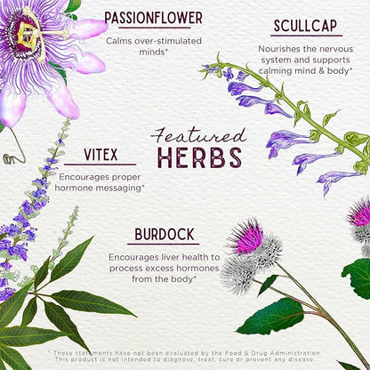 WishGarden Herbs PMS Emotional for Women - Herbal PMS Support Supplement for Women with Vitex Berry & Blue Vervain, PMS Mood Swing Relief & PMDD Relief Supplement, Emotional Support During PMS, 2oz
