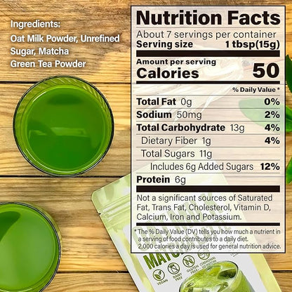 YAMASAN KYOTO UJI Japanese Oat Milk Matcha Latte, Uji Matcha Ceremonial Grade with Oat Milk Instant Latte Mix, Dairy-Free, 100% Plant Based, Vegan, Gluten-Free, No Refined Sugar, Made in Japan 3.5OZ(100g)