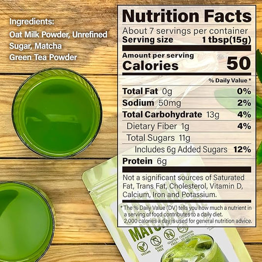 YAMASAN KYOTO UJI Japanese Oat Milk Matcha Latte, Uji Matcha Ceremonial Grade with Oat Milk Instant Latte Mix, Dairy-Free, 100% Plant Based, Vegan, Gluten-Free, No Refined Sugar, Made in Japan 3.5OZ(100g)