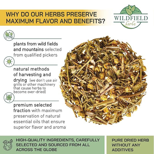 1.8 oz. Pishma Tea Tansy Flowers Herbal Tea (Tanacetum Vulgare L.) - 50g Dried Cut Tansy Flowers Herb