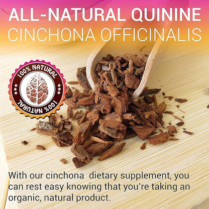 Quinine Capsules - Cinchona Officinalis Bark Herbal Supplement for Muscle, Cramp Defense and Overall Digestive Health - All-Natural Quinine Sulfate Pills, 500mg per Capsule, 100 Tablets
