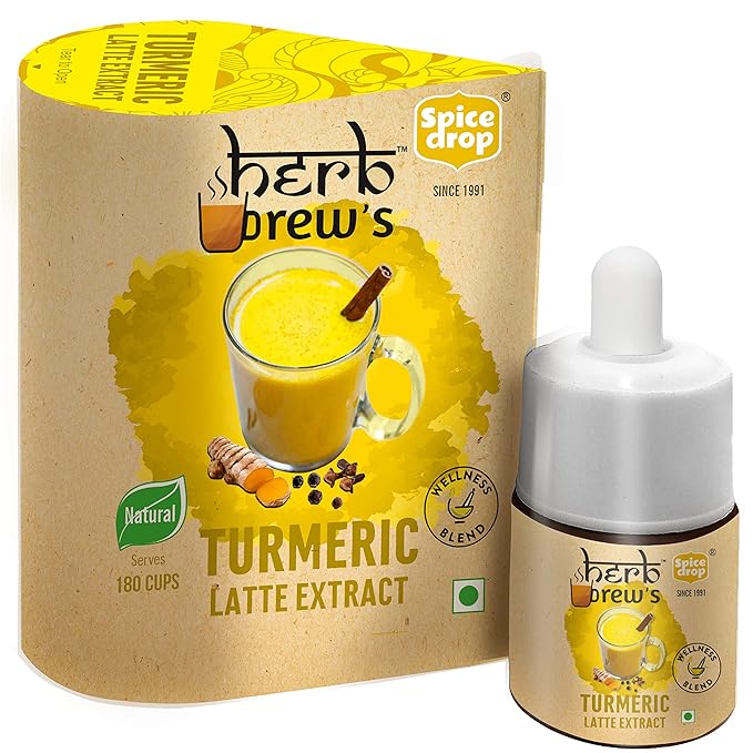Spice Drop Turmeric Tea Latte Extract | Healthy Mix Immunity Drink | Made With Turmeric, Black Pepper, Nutmeg, Cardamom, Cinnamon, Ginger, Clove | No Added Colors, Preservatives | Pack Of 1 | 0.17 oz