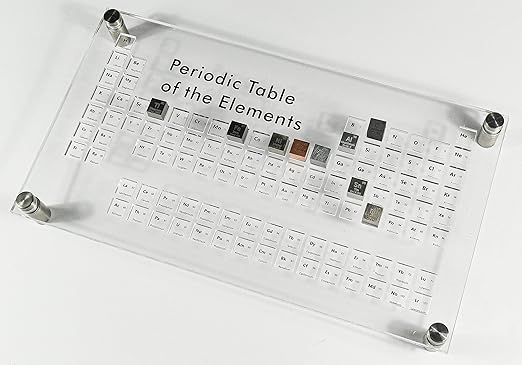 Acrylic Periodic Table Science Education Collection Bracket for Element Cubes + 9pcs 0.39" 10mm Engraved Density Up to 99.99% Pure Metal - Aluminium Bismuth Carbon Copper Iron Nickel Zinc Titanium Tin